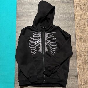 SHEIN Black Hoodie with Silver Accents